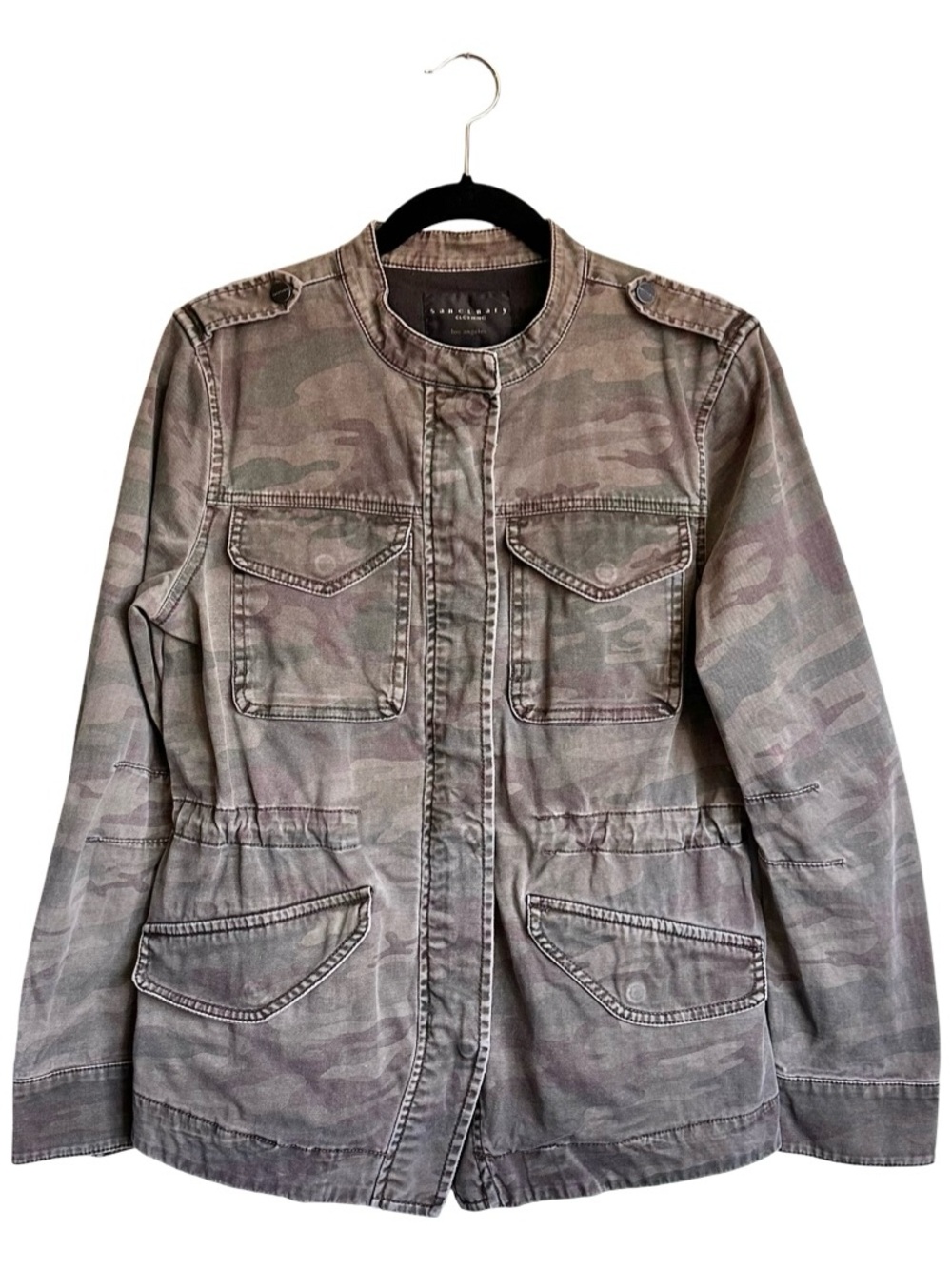 Sanctuary Women's Green Camo Utility Military Style Jacket Size‎ Small
